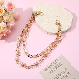 MBAIYO Gold Pants Chain for Men Women, Double Layer Thorn Metal Chain for Pants Jeans Punk Rock Jeans Chains Gold Wallet Purse Chains