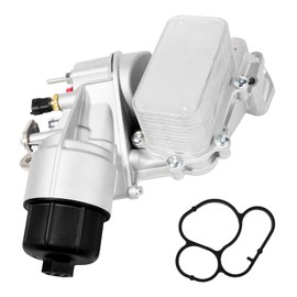 68525212AA Upgraded Aluminum Oil Cooler Engine Oil Filter Housing Assembly Fit for Jeep Grand Cherokee 3.0L V6 Turbo Diesel 2014-2019 with Sensors and Gaskets Replace No. 68269916AB 68477666AA