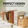 KIRIGEN Wood Adjustable Desk Orangizer Storage Expanable Desktop Bookshelf Fully