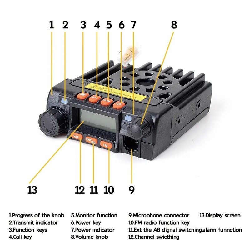 KT8900 Dual Band VHF/UHF Mini Car Mobile Radio Dual Band