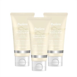 Collagen Wrapping Peel Off Facial Mask - Elasticity & Hydration Care, Reduces Sagging & Dullness - Hydrolyzed Collagen for Glowing Skin, with Collagen + Niacinamide + Hyaluronic acid+ Honey extract:_3 pcs