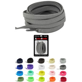 KutsuGoods (Easy to Put on and Take Off) Elastic Shoelaces, Elastic Flat Laces, Easy Shoe Laces, 39.4, 55.1, 55.3 inches (100, 120, 140, 160 cm), High Cut, Children's, White, Black Sneakers, gray