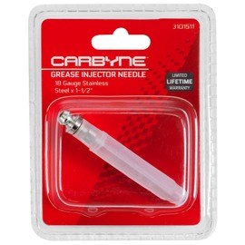 Carbyne Aguja inyectora de grasa, 1-1/2 pulgadas de largo, calibre 18, acero inoxidable. de una empresa de herramientas familiar con sede en los Estados Unidos