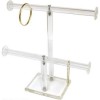 FindingKing 2 Tier Clear Acrylic Jewelry Stand T-Bar Chain &