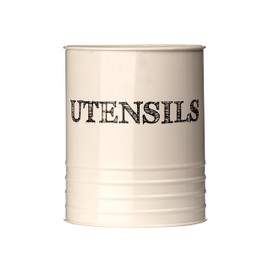 Premier Housewares Sketch Utensil Canister - Cream, H16 x W13 x D13cm, Beige