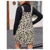 MakeMeChic Women's Plus Size Leopard Print Pinafore Overall Dress Adjustable