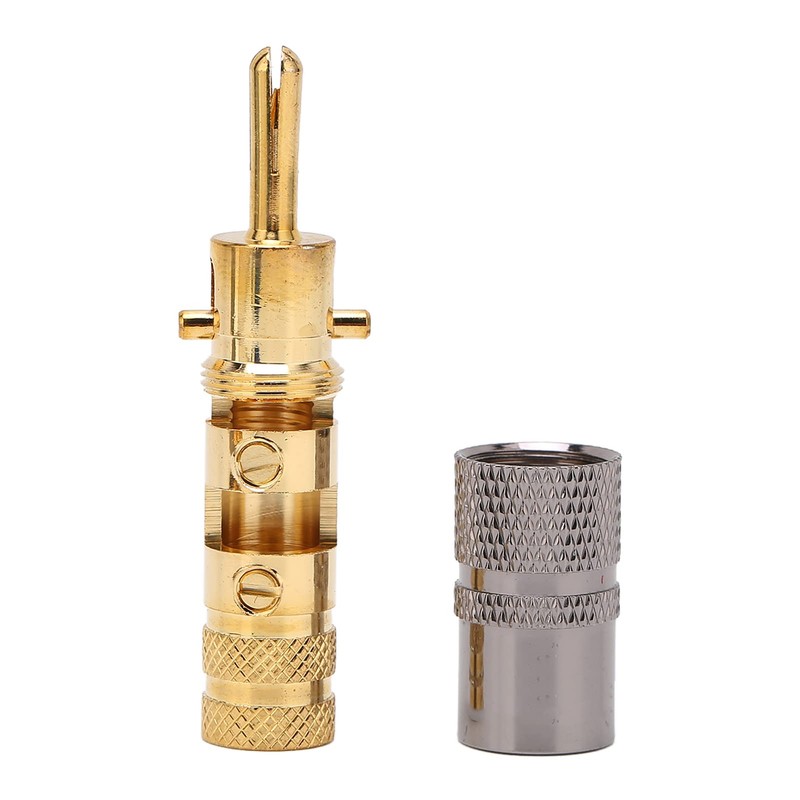 AKLOSIPY Preffair BA1457 4pcs 24K Gold Plated Banana Plug for