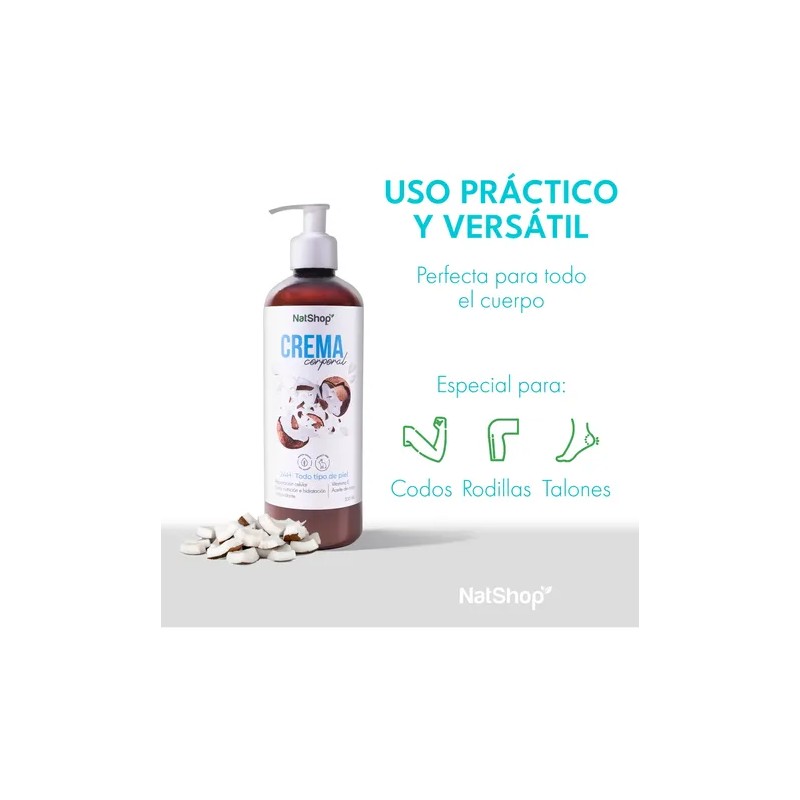 Crema Corporal De Coco Natural 500ml Hidratante Natshop