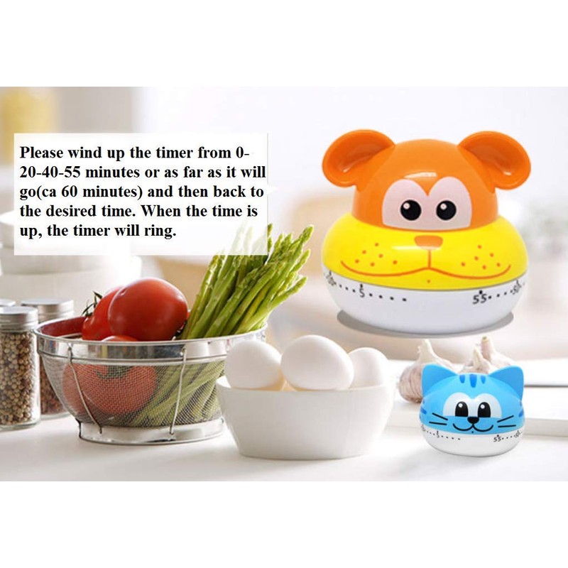 Belons Lovely Dog Mechanical Kitchen Timer 55 Minutes Countdown Timer
