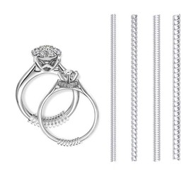 Ring Size Adjuster for Loose Rings - 8 Pack, 4 Sizes -Invisible Spiral Transparent Silicone Ring Guard Clip Jewelry Tightener Resizer Set for Making Jewelry Guard, Spacer, Fitter, Sizer,