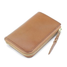 [Tochigi Leather] [Made in Japan] [Stylish] [SUI] [Medium] L-Shaped Zipper Middle Wallet (SU-W-001M) Genuine Leather Zipper Storage Coin Purse YKK Zipper Men's Women's Cowhide Gift, Brown