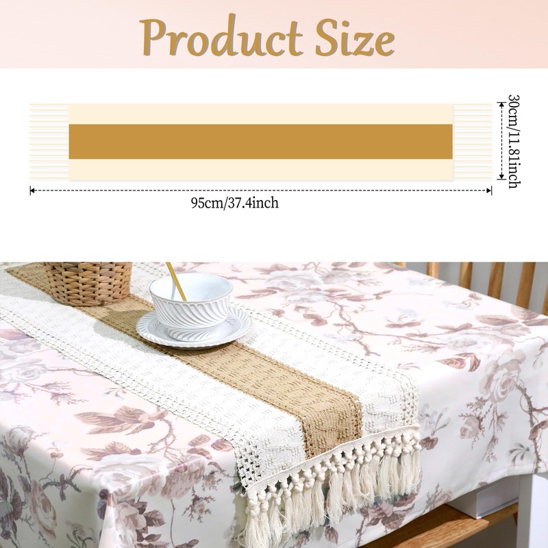 Boho Table Runner, Macrame Fall Table Runner, 12 x 37