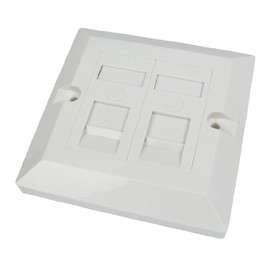 World of Data CAT6 Single Socket Double Port Faceplate - Socket - RJ45 - Ethernet - Network - Face Plate Module 20 Pack