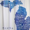 SKL Home by Saturday Knight Ltd. Michigan Map Shower Curtain,Multi