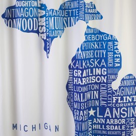 SKL Home by Saturday Knight Ltd. Michigan Map Shower Curtain,Multi
