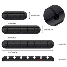 ADAKEL 3 Stück Desktop Kabelhalter, 15 Kanal Kabel Organizer Selbstklebend Kabelclips Vielzwecke Kabelführung für Netzkabel, USB Ladekabel, Audiokabel, Ladekabeln