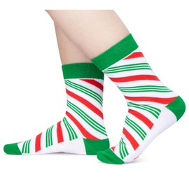 HAPPYPOP Kids Candy Cane Socks Christmas Gifts - Fun Socks for Boys Girls 4-6 Years