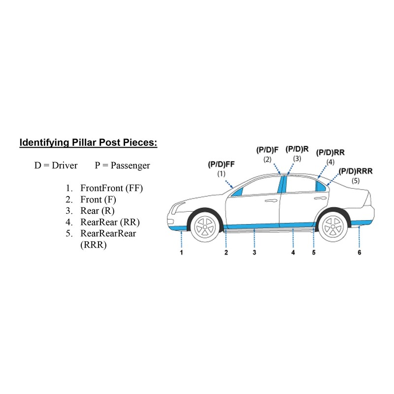 QAA fits 2014-2019 Toyota Corolla 6 Piece Stainless Pillar Post