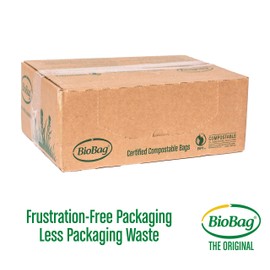 BioBag (USA) The Original Compostable Bag, 33 Gallon, 120 Count, 100% Certified Compostable Trash Bag Liners for Food Waste, Extra Strong and Durable, Trash Bag