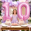 BlingABC 40 Inch Pastel Pink Number 10 Balloons 10th Birthday