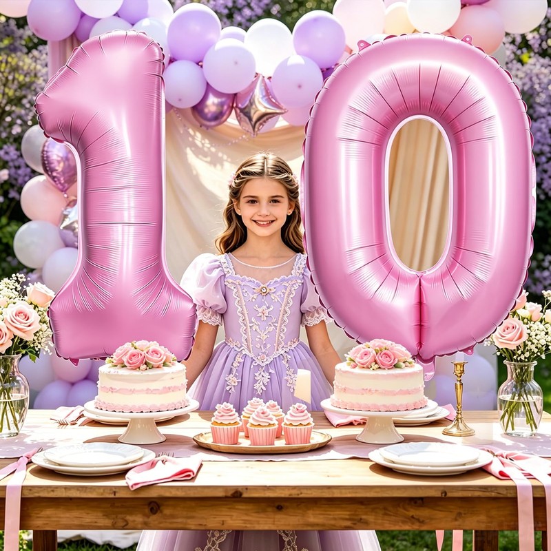 BlingABC 40 Inch Pastel Pink Number 10 Balloons 10th Birthday