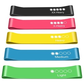 Resistance Bands Set, 5-Pack, Different Resistance Levels, for Home Workouts, Yoga, Pilates