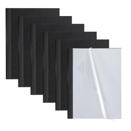 HOUYEE 20 Pack Thermal Binding Presentation Covers,1/16 Inch Spine Holds 15 Sheets, Ultra Clear Front Cover, Black Paper Back Cover,Letter Size