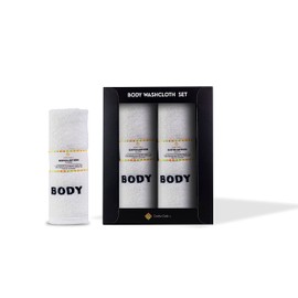 Crafty Cloth - Paños de exfoliación, color beige, paquete de 4, tiene un lado suave y un lado exfoliante, color beige (blanco, bordado)