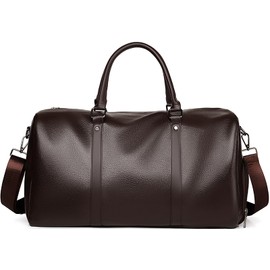 Leather Travel Duffle Bag for Men, Carry On Weekender Overnight Bags for Business Sports Gym (Brown1)