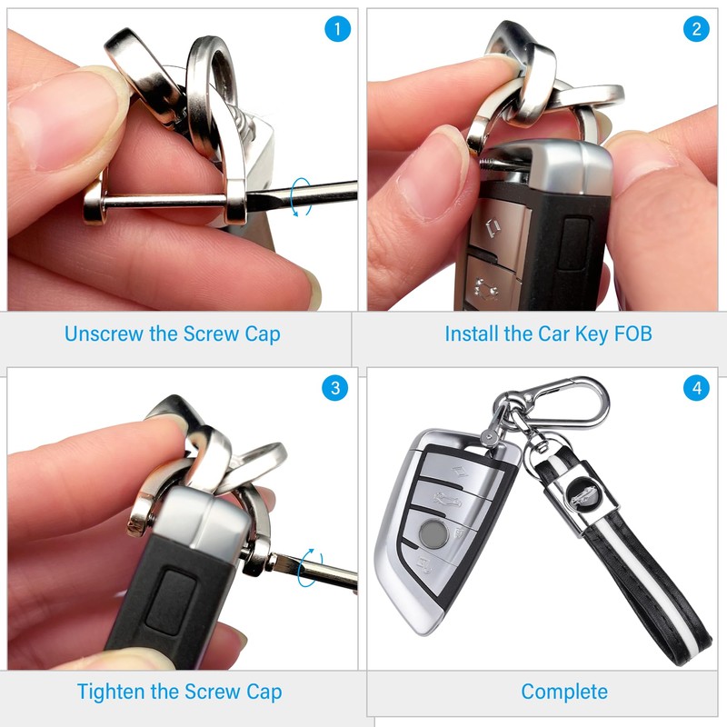 COREION Universal Leather Car Keychain,Unisex car keychain,Car key fob accessories,Carabiner