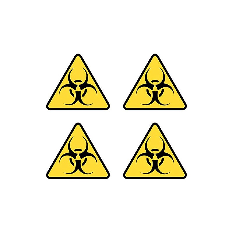 Samunshi® Biohazard Sticker Set Biohazard Sticker 4 Stickers 4 x