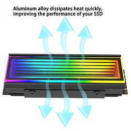 ARGB M.2 Heatsink SSD Heat Sink with Thermal Pads, Aluminum 2280 M2 5V 3Pin Addressable RGB Sync NVME Heatsink for M.2 2280 Nvme SSD