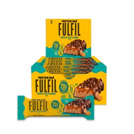 FULFIL Protein Bars, Chocolate Salted Caramel Flavored, 20g Protein, Pantry Staples, 12 Count