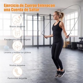 Cuerda para Saltar 3M, Cuerda de Saltar de aleación de Aluminio, Ajustable, Rodamientos de Bolas Sin enredos, con Bolsa de Almacenamiento, para Entren