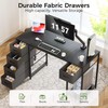 LUCKRACER Computer Desk with 5 Fabric Drawers, 47 Inch Home