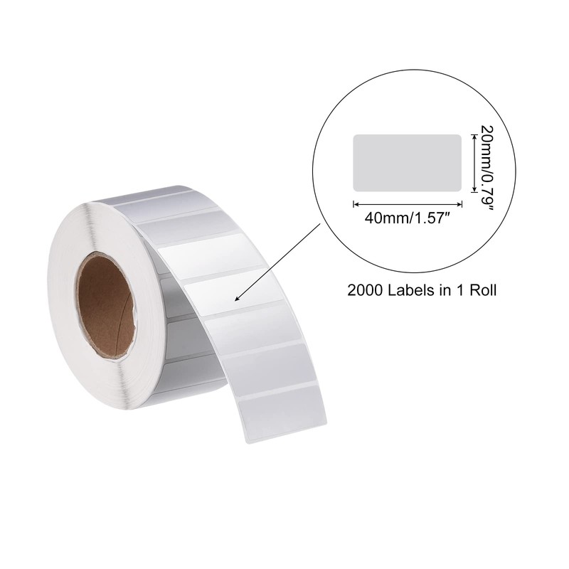 MECCANIXITY Direct Rectangle Label Sticker Metallic Silver 1.57x0.8 Inch in