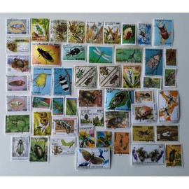 50 Different Insects/Invertebrates/Bugs Stamps Collection (Stamps for Collectors)