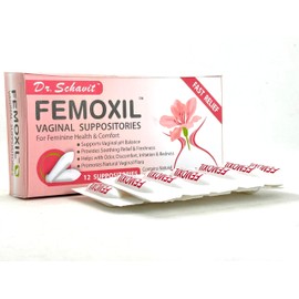 DR. SCHAVIT FEMOXIL Vaginal Suppositories - Natural Plant-Based Formula for Feminine Issue. All Natural Intimate Deodorant for Women. Restore Feminine pH Balance of The Vagina. Provides Fast Relief