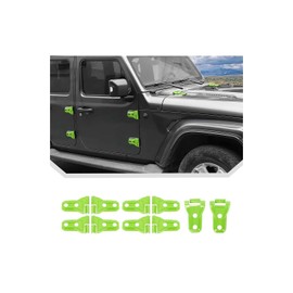 10PCS Door Hinge Cover & Hood Hinge Cover Trim Exterior Accessories for 2018-2024 Jeep Wrangler JLU Gladiator JT 4-Door (Green)
