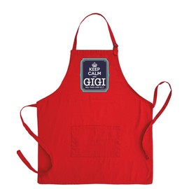 ThisWear Gifts For Gigi Gifts For Grandma Keep Calm Gigi Will Take Care of It Two Pocket Adjustable Bib Apron Red