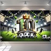 BlissYard 10th Birthday Banner 84x60 Inch Soccer Themed Backdrop