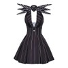ZIUFVML Jack Skellington Dress Costume Women's Nightmare Cosplay Black Striped