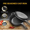 EDGING CASTING 2-in-1 Pre-Seasoned Cast Iron Dutch Oven Pot with