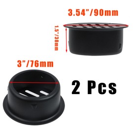 Pastlla 2 Pcs Floor Drain Cover, Stainless Steel Round Grate Cover Connects to Drain Pipes, Sewer Drain Cover for Outdoor Yard Pipe Roof Balcony, Balcony Anti-Blocking Round Sink (3", Black)