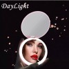 Unbranded ๊Folding Travel Round Mirror LED Light Beauty Makeup Mirror