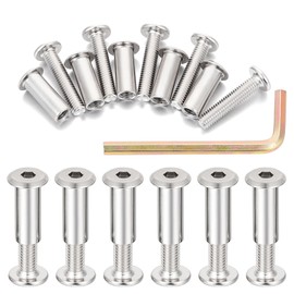 Xrfoiniu 200 Pcs Silver M6x30mm Furniture Bolts - Heavy-Duty Carbon Steel Rivets for Leather Projects Sofa Fixing and Furniture Connectors