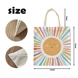 Zeghk Funny Sunshine Canvas Tote Bag for Women, Watercolor Sun Canvas Tote Bag Gift for Women, Reusable Grocery, sunshine gifts Shopping Bag, Birthdays Gift for Women Holiday