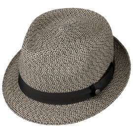 Stetson Meliott Trilby Fabric Hat Summer Women Men, black-white, M