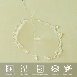 Furlinic Shower Curtain for Bathroom Mould Proof Resistant Polyester Fabric Bath Curtain Waterproof Washable with 6 Hooks for Wetroom White to Taupe Narrow 35x72 Inch(90x180cm).