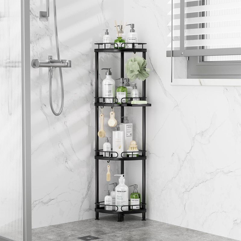 SWTYMIKI Corner Shower Caddy Standing - 4 Tier Stainless Steel